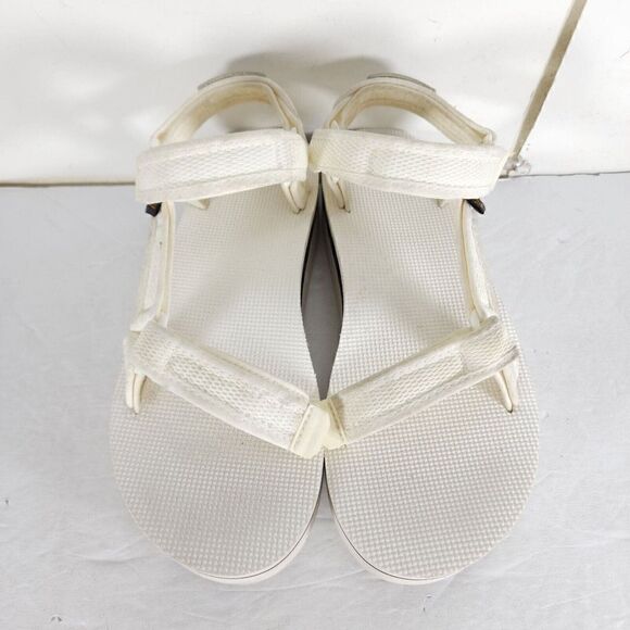 Teva Women's Flatform Universal US 9 White Mid Platform Strappy Sandals - Picture 5 of 14